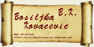 Bosiljka Kovačević vizit kartica